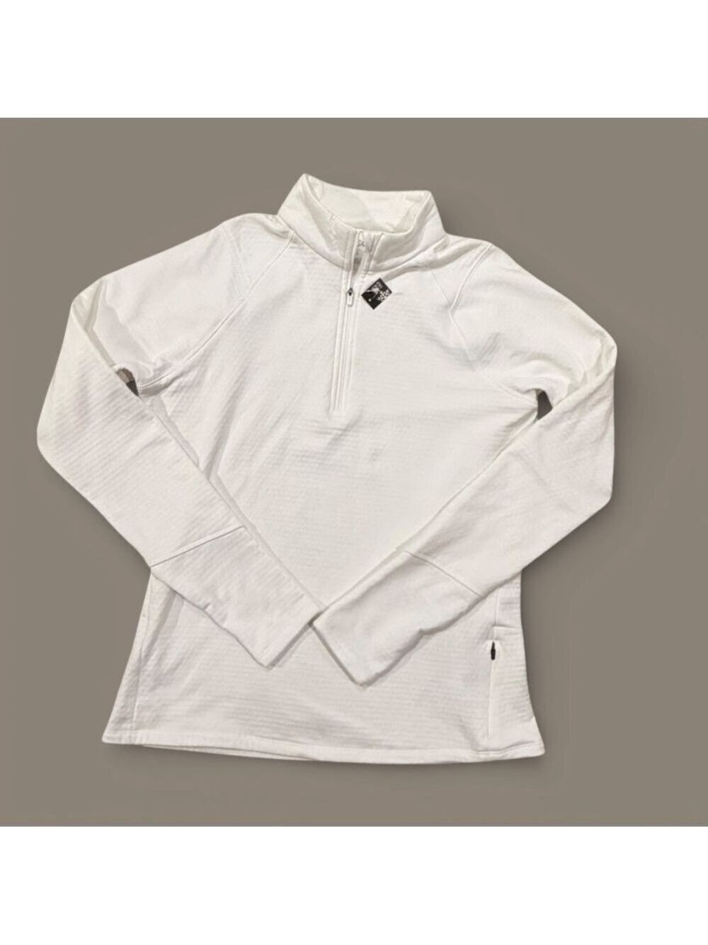 DSG Pure White Run Grid 1/4 Zip Pullover Large NWT
